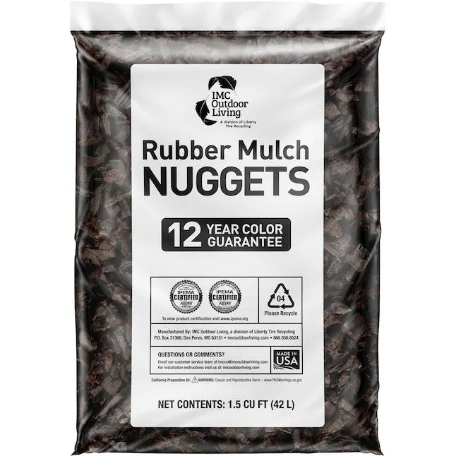 GroundSmart 1.5 Cubic feet Brown Rubber Nuggets Bulk rubber mulch (IPEMA Certified for Playgrounds) Recycled Bulk Mulch