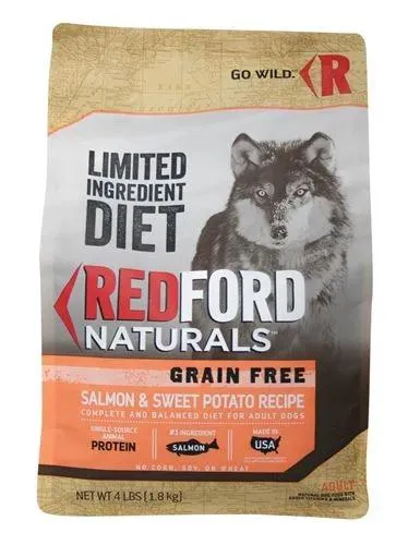 Redford Naturals Limited Ingredient Diet Grain Free Salmon & Sweet Potato Recipe Dog Food, 4 Pounds