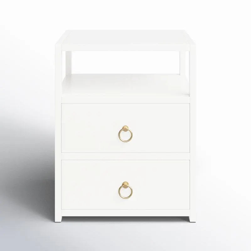White Elin 2 - Drawer Nightstand