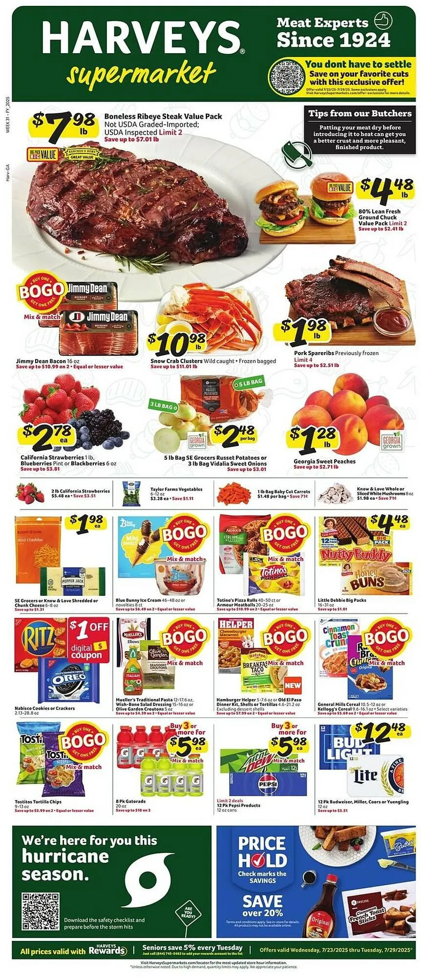 Weekly ad Harveys Supermarkets Weekly Ad from July 23 to July 29 2025 - Page 1