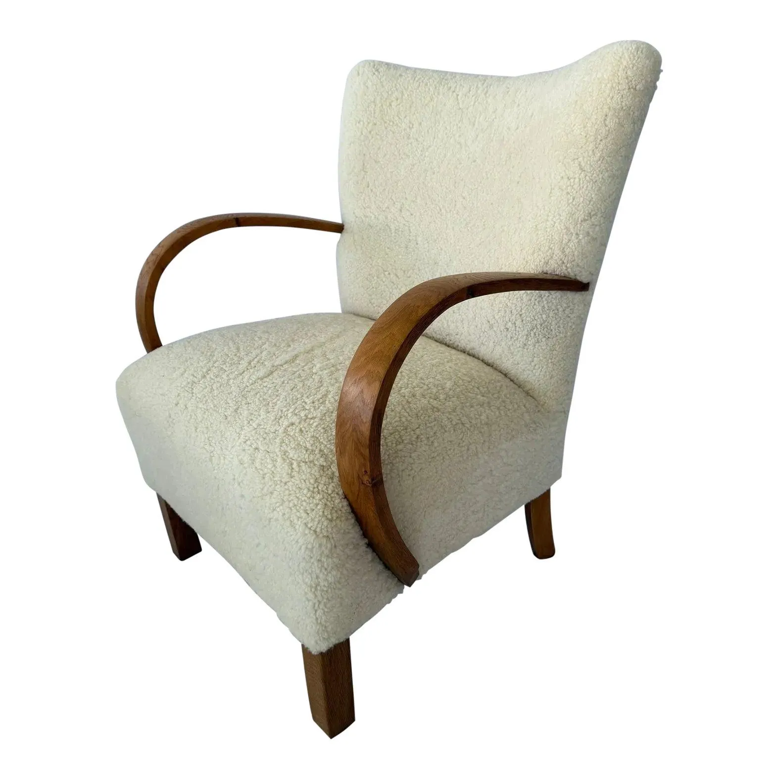 1940s Scandinavian Sheepskin Lounge Chair