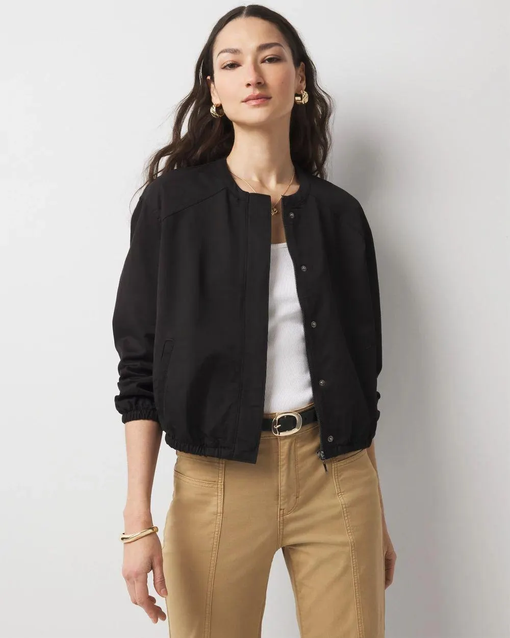 Washed Satin Bomber Jacket