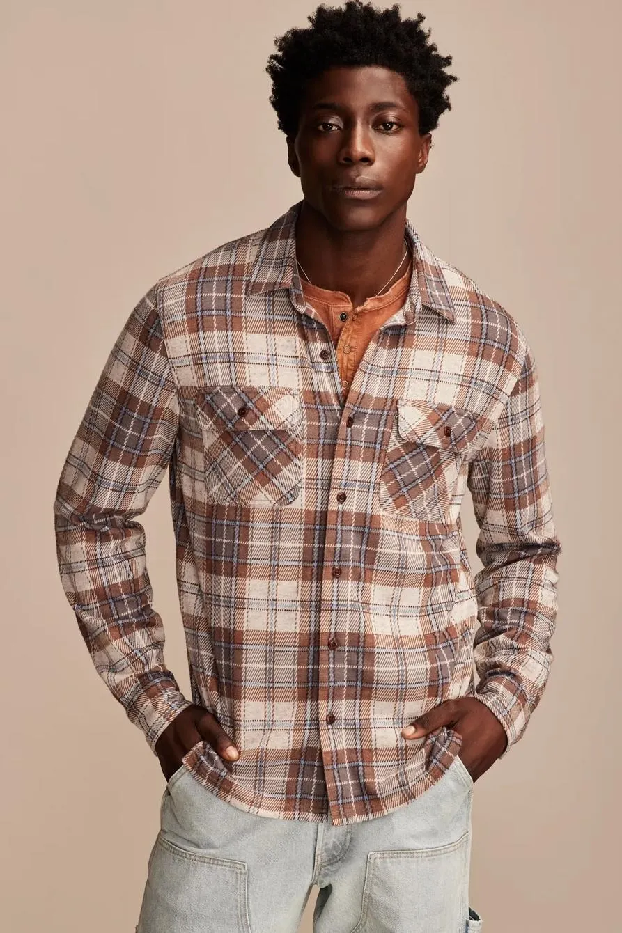 brushed long sleeve knit shirting