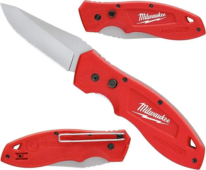 Milwaukee 48-22-1990 FASTBACK Smooth Folding Knife Stainless Steel