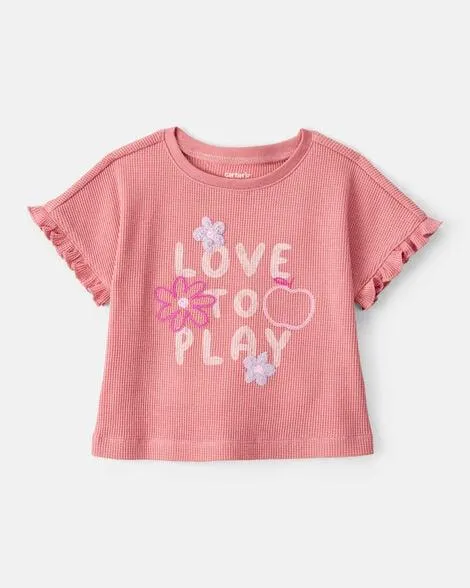 Baby Girl Love To Play Short-Sleeve Graphic Tee - Pink