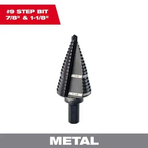 Milwaukee #9 in. X 6 in. L Step Drill Bit 3-Flat Shank 1 pc