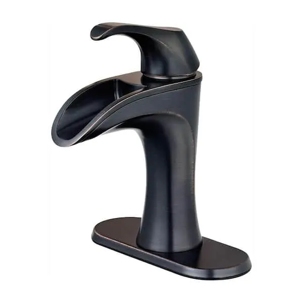 Brea Single Handle Single Hole Bathroom Faucet with Deckplate in Tuscan Bronze