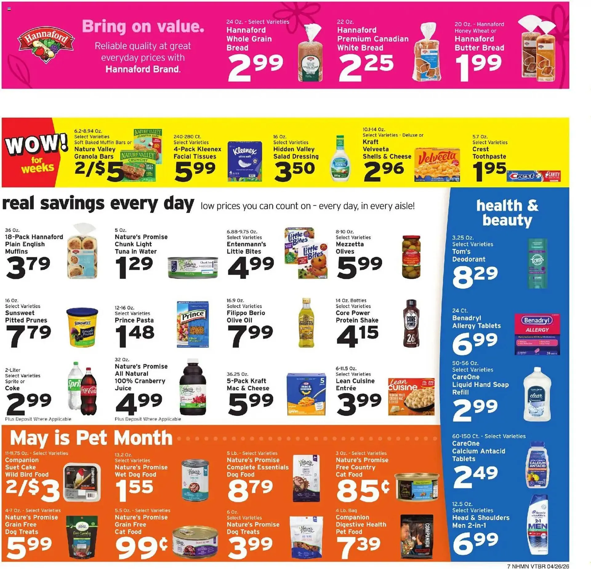 Weekly promotion Hannaford flyer spanning from April 26 to May 3 2026 - Page 7 for Catalogue 365