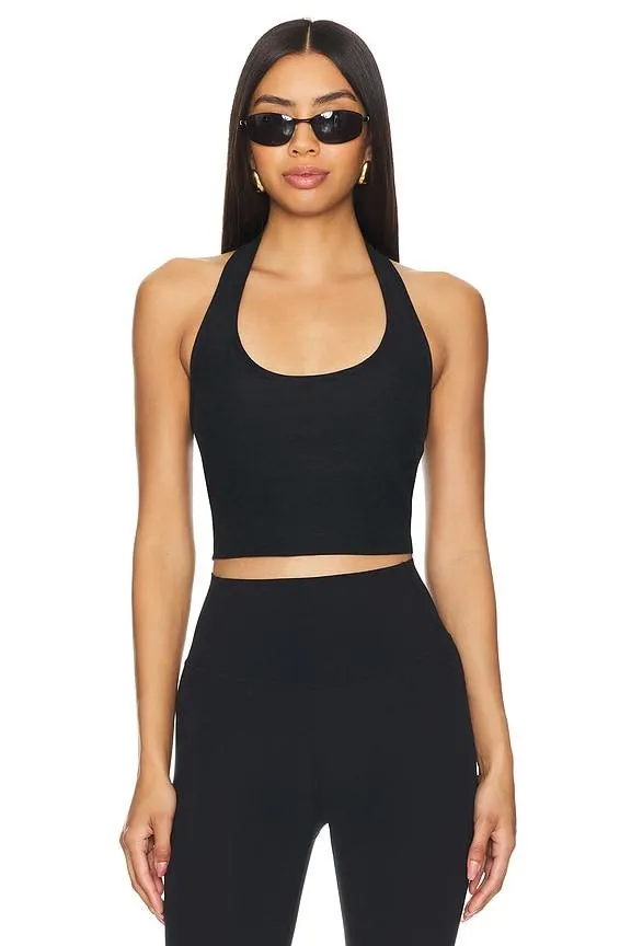 Spacedye Well Rounded Cropped Halter Tank Top