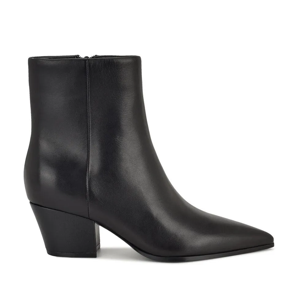 Savie Block Heel Ankle Leather Booties