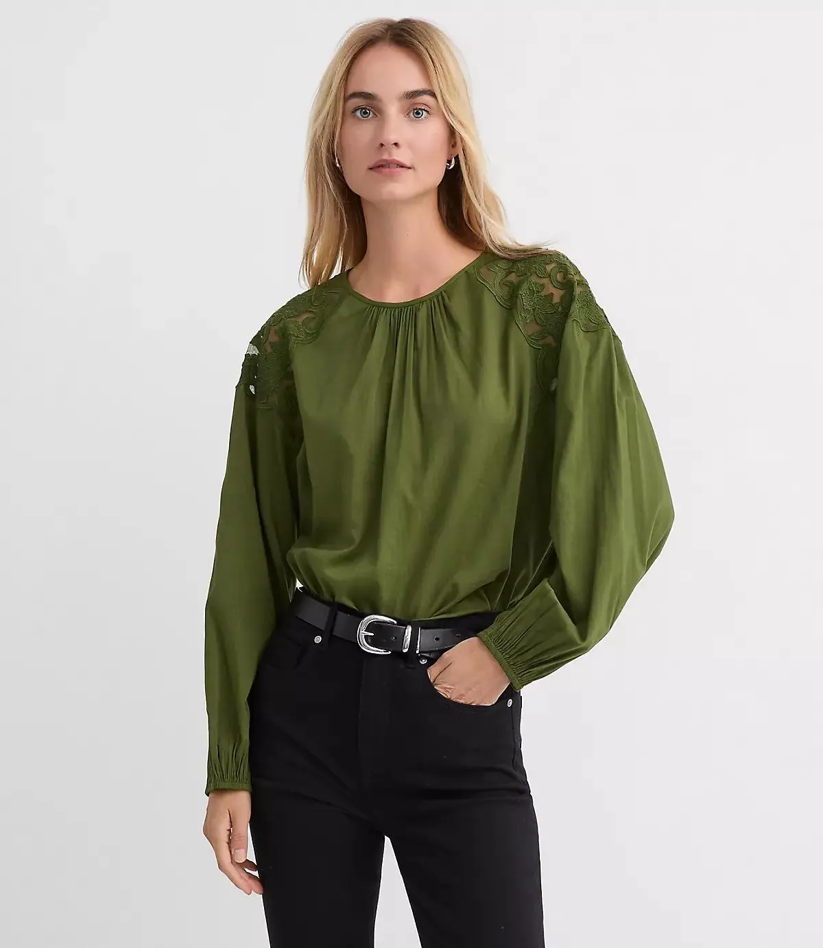 Lace Shoulder Blouse