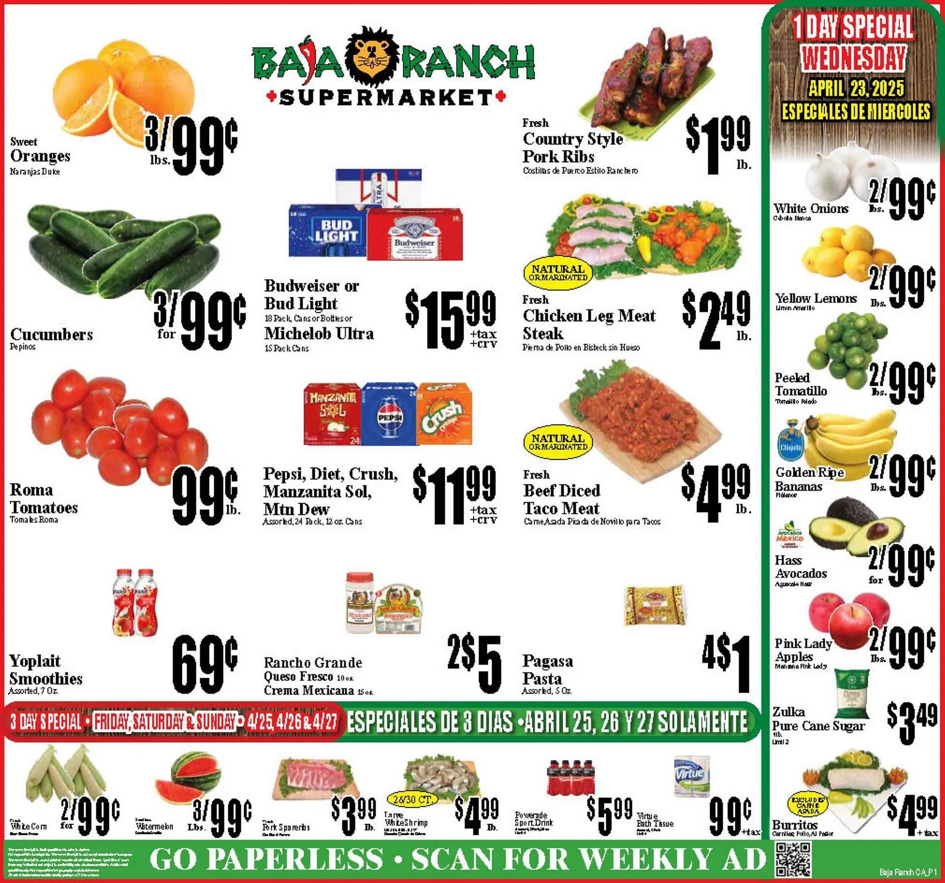 Catálogo de Baja Ranch Weekly Ad 23 de abril al 29 de abril 2025 - Página 1