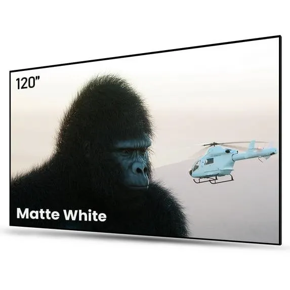 AWOL VISION 120" 16:9 Projector Screen, Fixed Frame Wall Mount Matte White Screen Compatible all type projectors MW-120