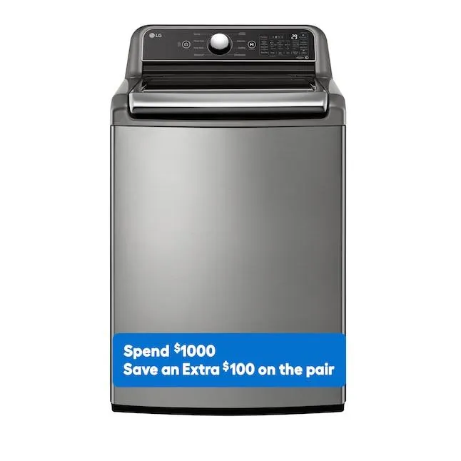 LG TurboWash 5.5-cu ft High Efficiency Impeller Smart Top-Load Washer (Graphite Steel) ENERGY STAR