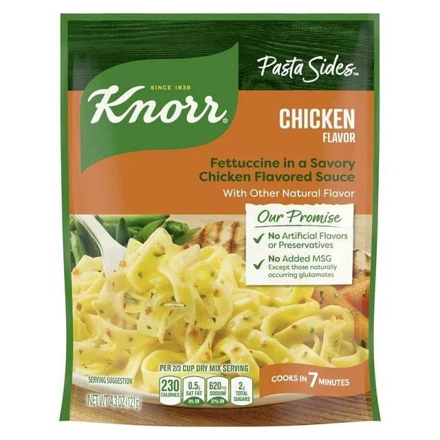 Knorr No Artificial Flavors Creamy Chicken Fettuccine Pasta, 4.3 oz Regular Pouch