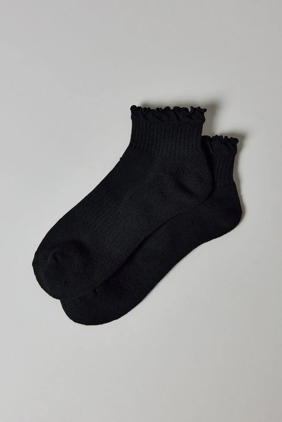 Mallory Lettuce-Edge Athletic Quarter Crew Sock