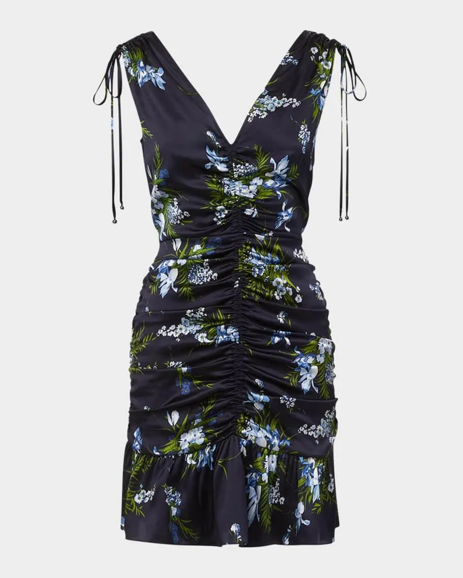 Jackson Floral Stretch-Silk Mini Dress