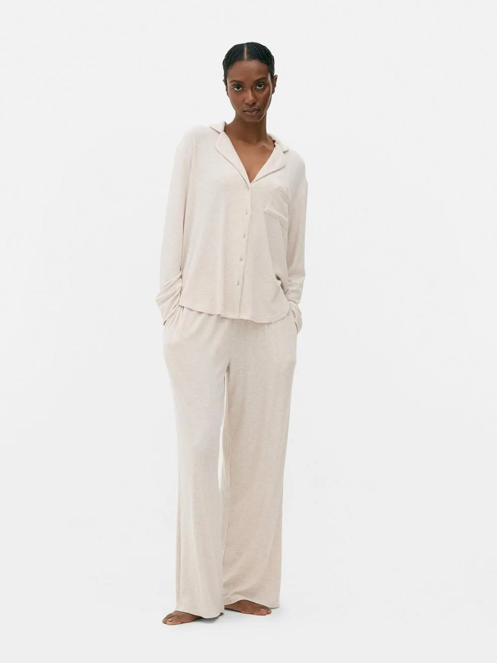 Geripptes Schlafanzughemd