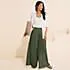 Women's Linen High Rise Palazzo Pants - Set Bottom