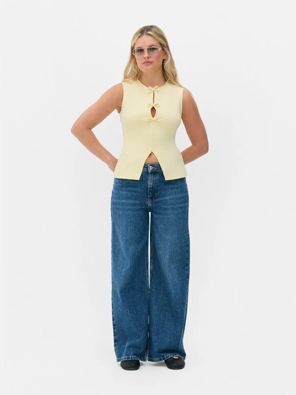 Bow Detail Peplum Top