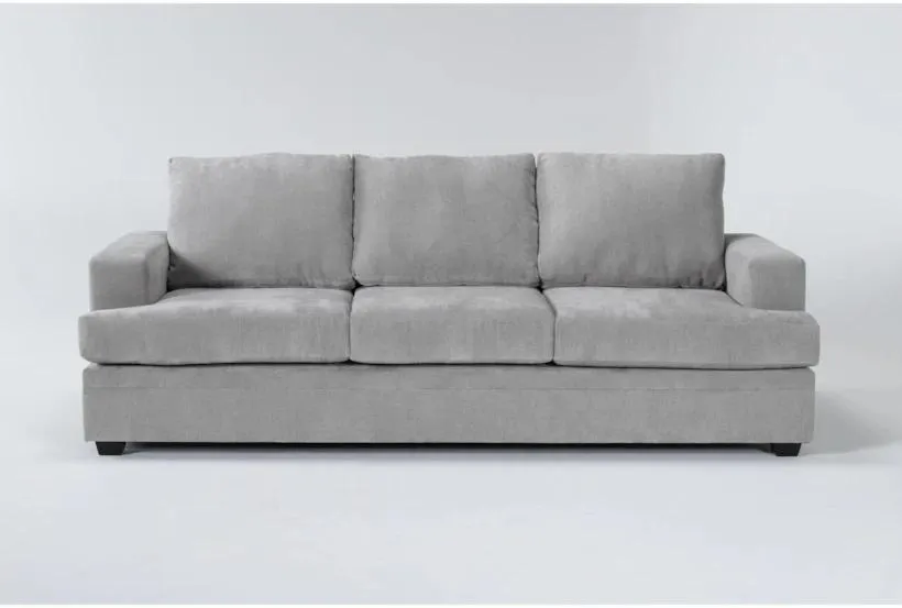 Bonaterra Dove Grey Fabric 97" Sofa | Track Arms | Loose Reversible Back