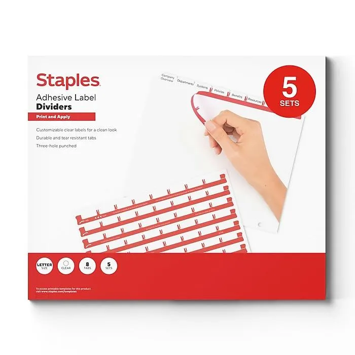 Staples Print & Apply Label Dividers,