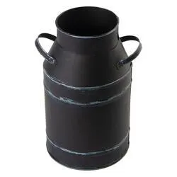 Rustic Black Metal Milk Can