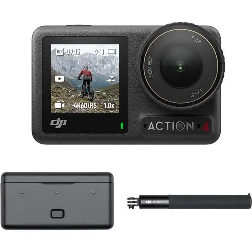 DJI Osmo Action 4 Adventure Combo 4K Waterproof Action Camera (Open Box)