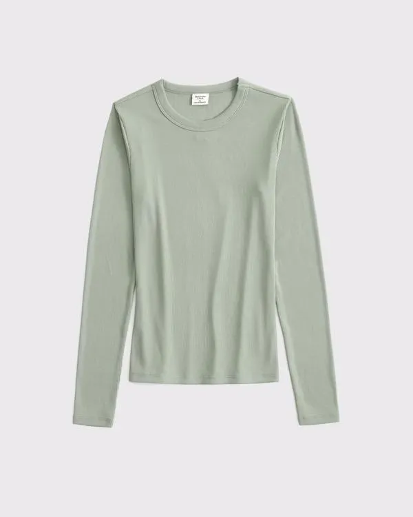 Long-Sleeve Powdered Rib Tee