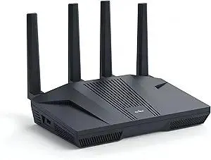 GL.iNet GL-MT6000 (Flint 2) WiFi 6 High Speed Gaming Routers for Wireless Internet, 2 x 2.5G Ethernet Ports for Fiber Optic Modem, Long Range Computer VPN WiFi Router, Home & Business