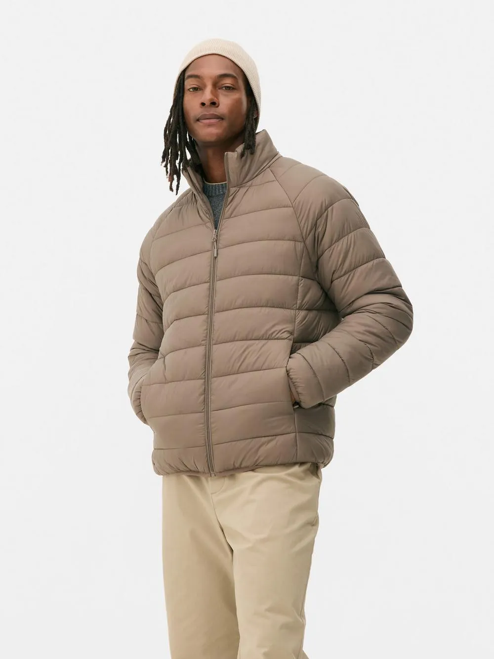 Prošívaná bunda s vysokým límcem