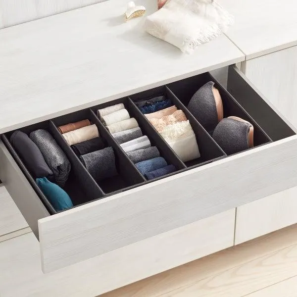 Black Cambridge 5-Section Expandable Drawer Organizers