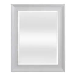 Vista™ 23"W x 29"H Matte White Framed Mirror