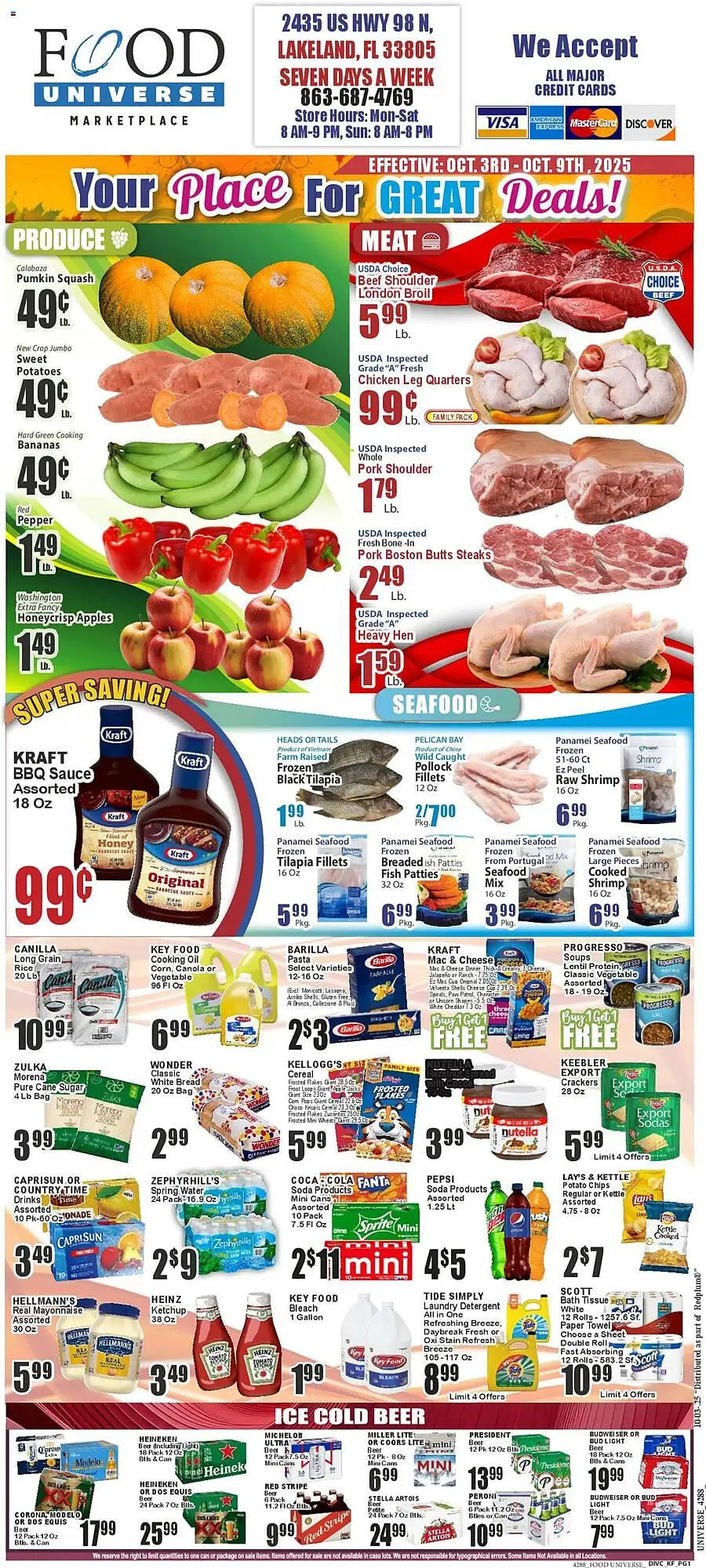 Weekly ad Food Universe circular from October 3 to October 9 2025 - Page 1