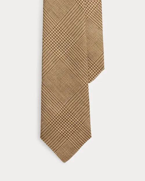 Glen Plaid Linen-Blend Tie