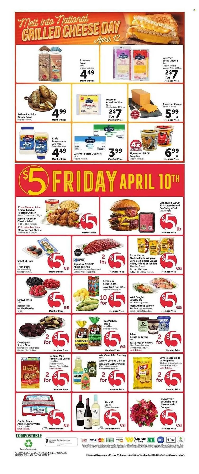 Weekly promotion Safeway weekly ad spanning from April 8 to April 14 2026 - Page 4 for Catalogue 365