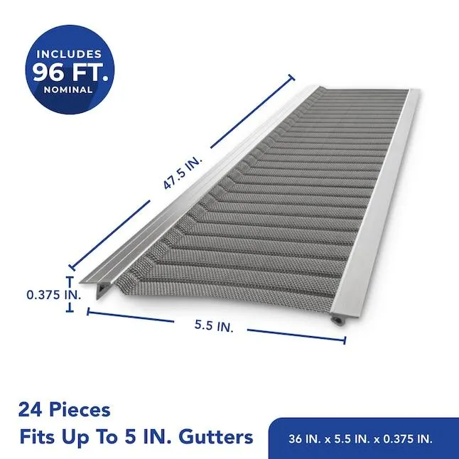 Atlas Gutter Guard Stainless Steel (5.5-in x 4-ft) Gutter Guard 24-Pack
