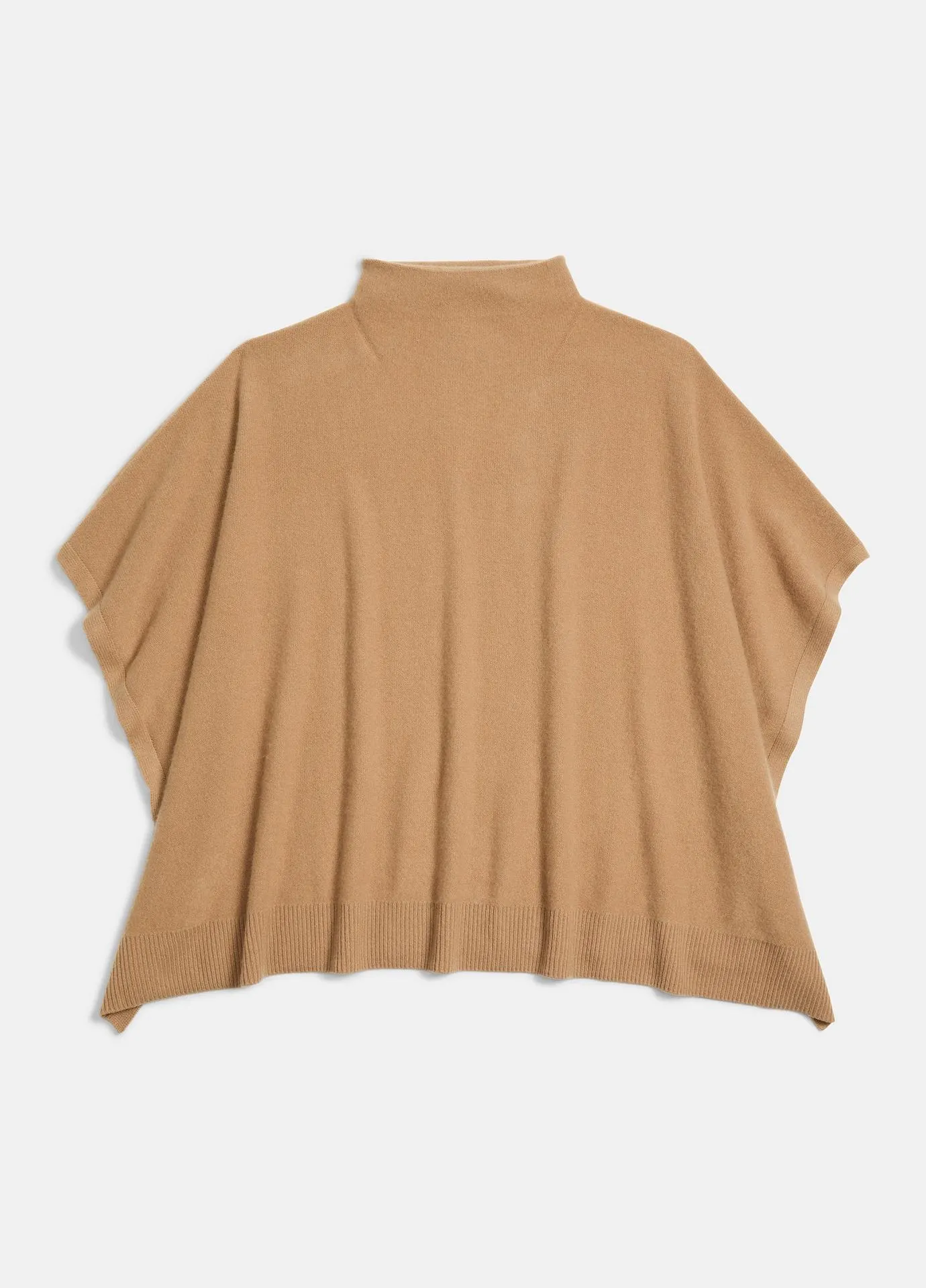 Cashmere Funnel-Neck Poncho