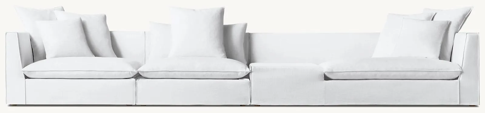 Vida Low-Back Modular Right-Arm Sofa with Table