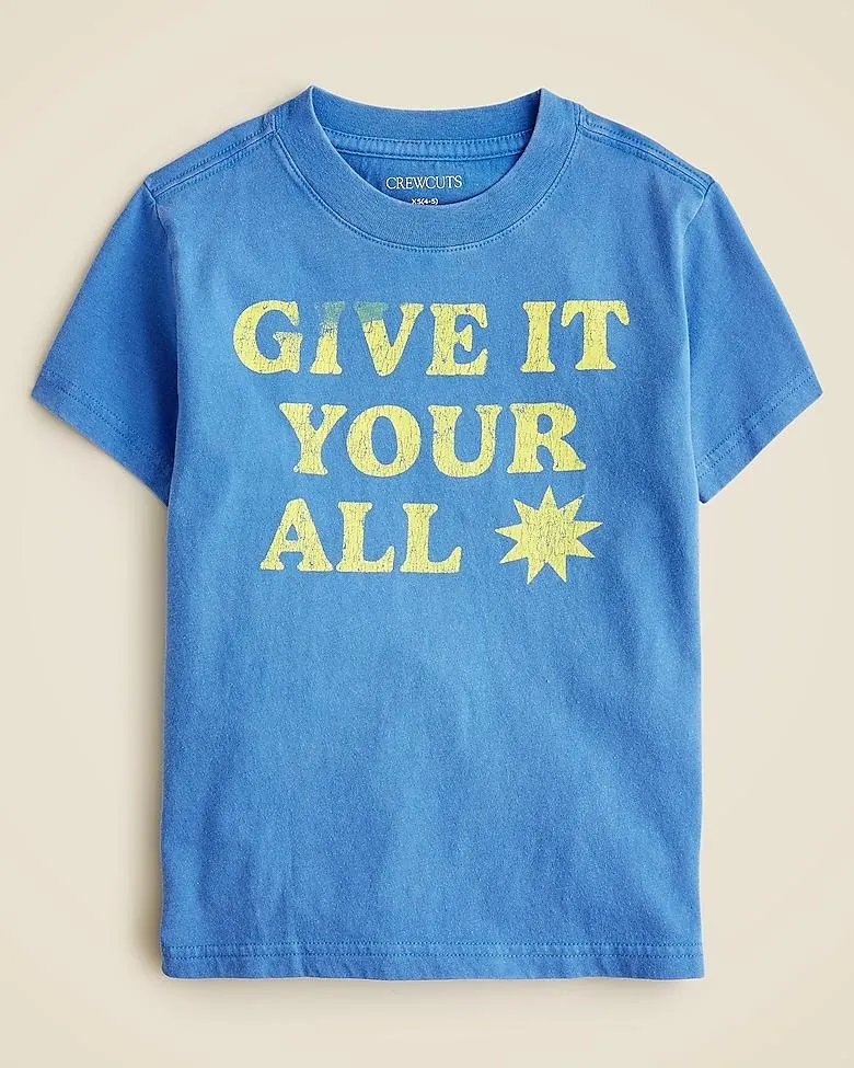 Kids' short-sleeve "Give it your all" graphic T-shirt