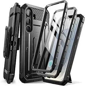 SUPCASE for Samsung Galaxy S25 Plus Case with Stand (Unicorn Beetle Pro), [2 Front Frames] [Built-in Screen Protector & Belt-Clip] Military-Grade Protection Phone Case for Galaxy S25 Plus 6.7", Black