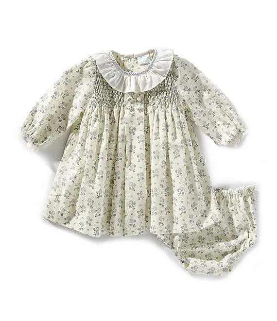 x Kristin Ellen Hockman Baby Girls Edie Ruffle Collar Long Sleeve Sunflower Dress