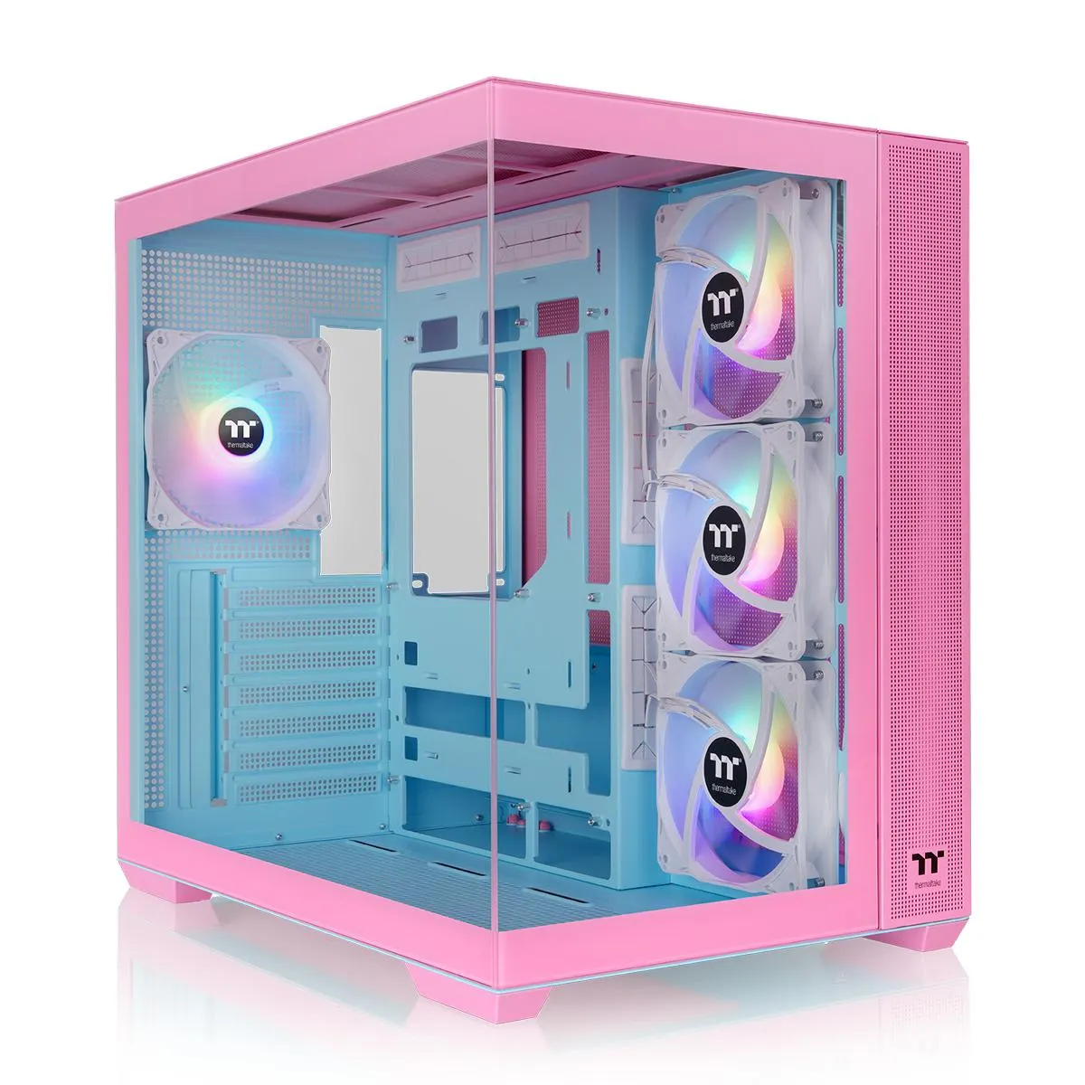 View 380 TG ARGB Bubble Pink Mid Tower Chassis