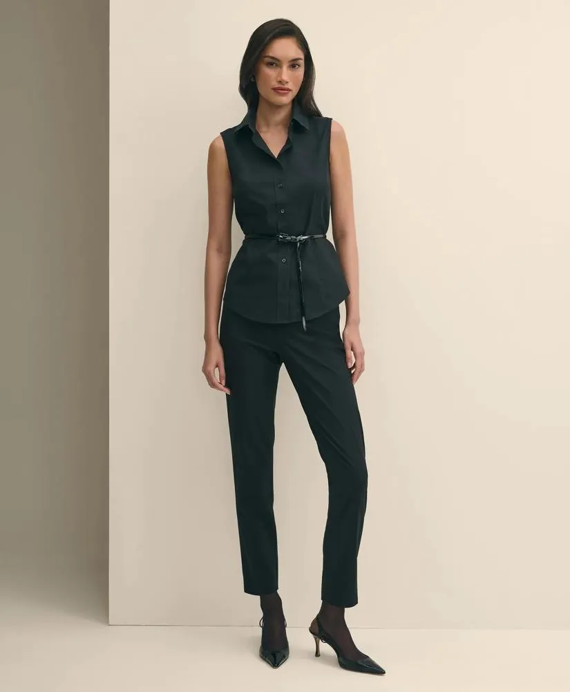 The Essentials Brooks Brothers Stretch Wool Slim Crop Pants