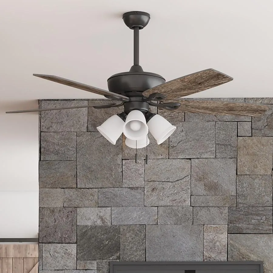 Harbor Breeze Notus 52-in Bronze with Mocha/Sienna Blades Ceiling Fan With Light ( 5 -Blade )
