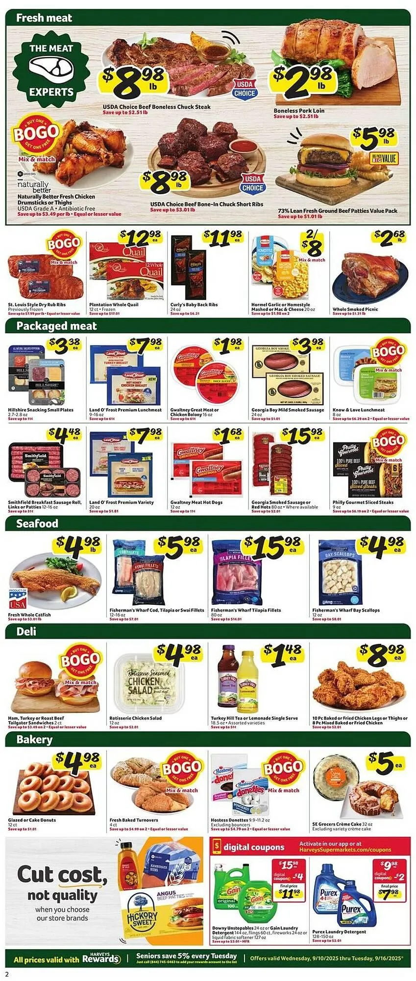 Weekly promotion Harveys Supermarkets weekly ad spanning from September 10 to September 16 2025 - Page 4 for Catalogue 365