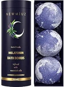 Sleep Well Bubble Bath Bombs Melatonin Infused Lavender Chamomile Essential Oils Luxurious Bath for Dry Skin Perfect Self Care Gifts for Women and Men