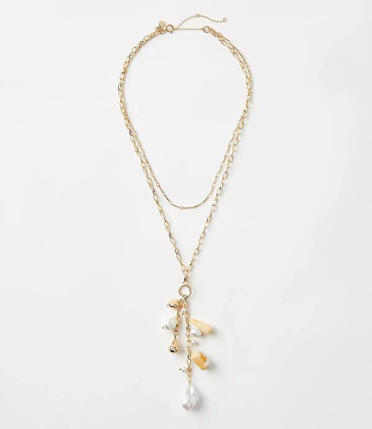 Pearlized Cluster Charm Necklace