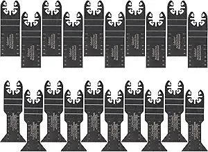 20 Wood Metal Professional Oscillating Multi Tool Quick Release Saw Blades with Universal Fit for Milwaukee, Ridgid, Dewalt, Bosch, Stanley, Ryobi, Skil, Black & Decker