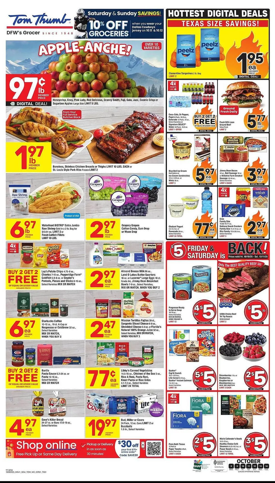 Weekly ad Tom Thumb weekly ad from October 8 to October 14 2025 - Page 1